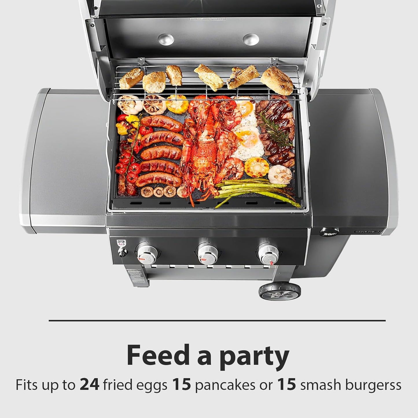 Utheer Ceramic Full Size Griddle Insert for Weber Genesis 300 Series E-310 E-320 E-330 S-310 (2007–2016), Replacement for Weber 7524/7528 – Nonstick,Easy Clean,Rust-Resistant,Even Heat for Outdoor BBQ