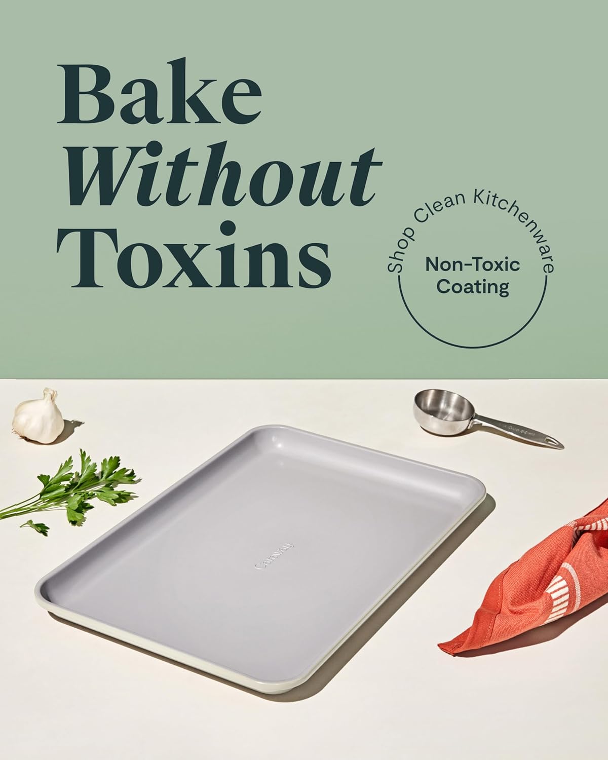 Caraway Non-Stick Ceramic Baking Sheet - Naturally Slick Ceramic Coating - Non-Toxic, PTFE & PFOA Free - Perfect for Baking, Roasting, and More - Medium (15" x 10") - Cream