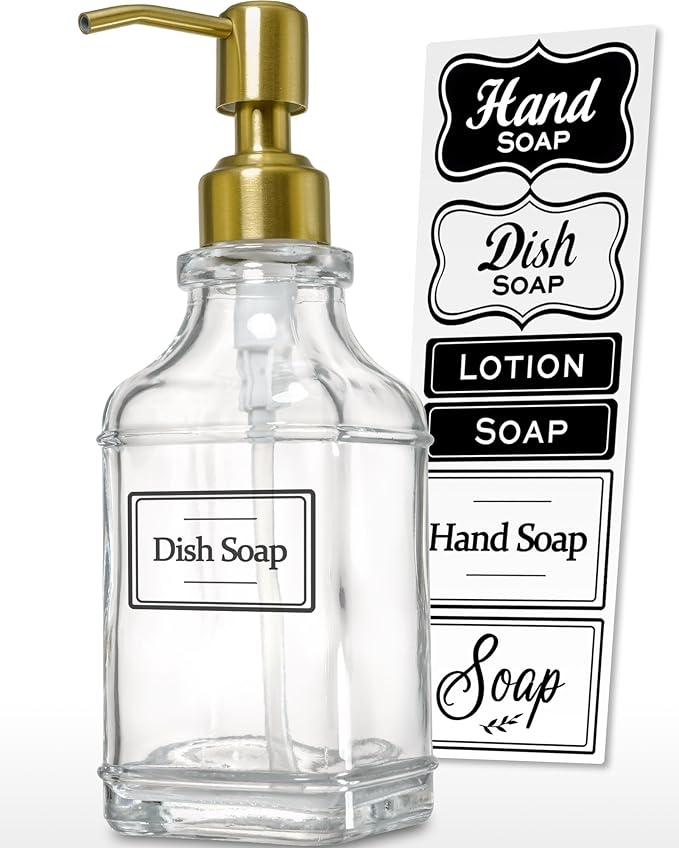 JASAI Antique Square Glass Soap Dispenser by JASAIHOME