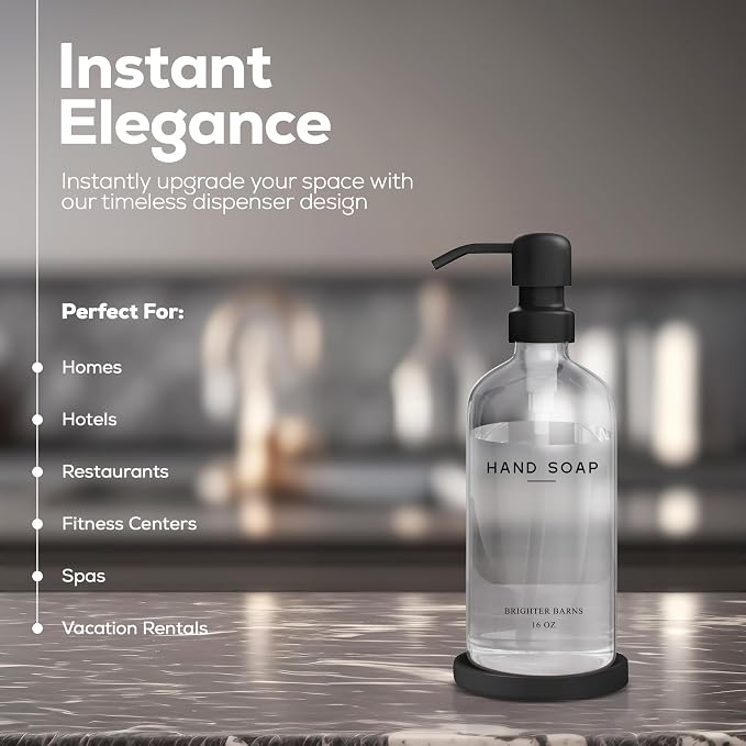 Glass Hand Soap Dispenser Bathroom Set by Brighter Barns - Image 2