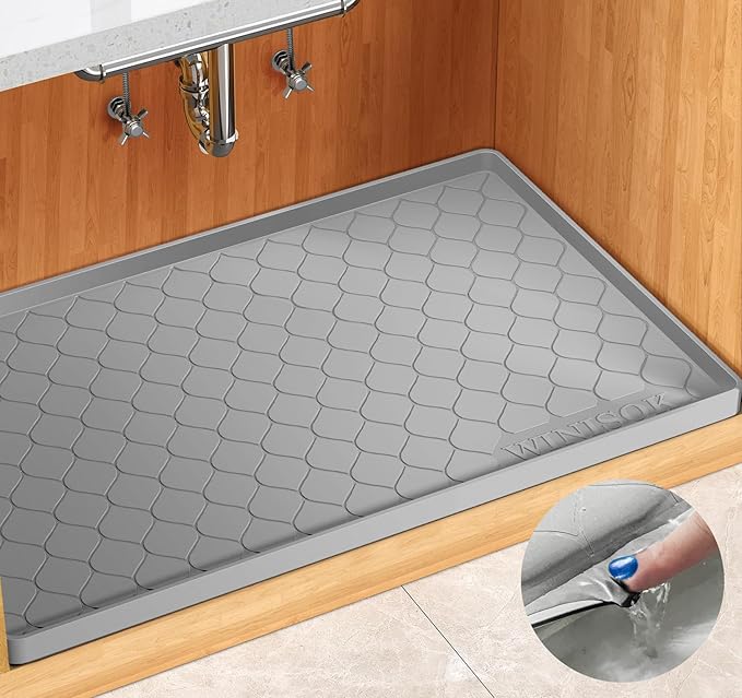 Winisok Silicone Under Sink Mat 37" x 19", kitchen Essentials and Gadgets by Winisok