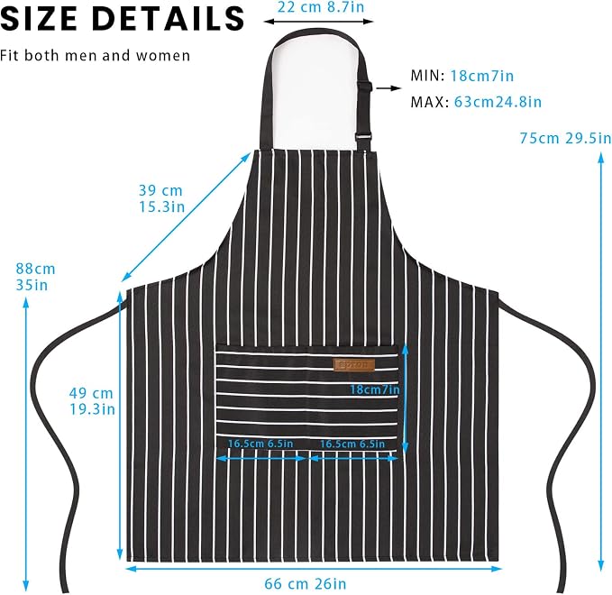 BeLuyi 2 Pack Adjustable Bib Apron - Image 2