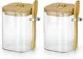 holoith 2 Pack Glass Jars with Lids and Spoons, 15 oz Glass Storage Containers by Holoith