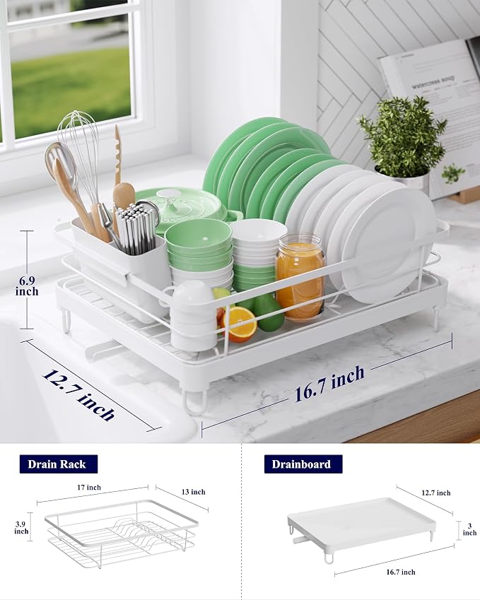 Kitsure Dish Drying Rack for Kitchen Counter, Stainless Steel Sink Organization - Image 2