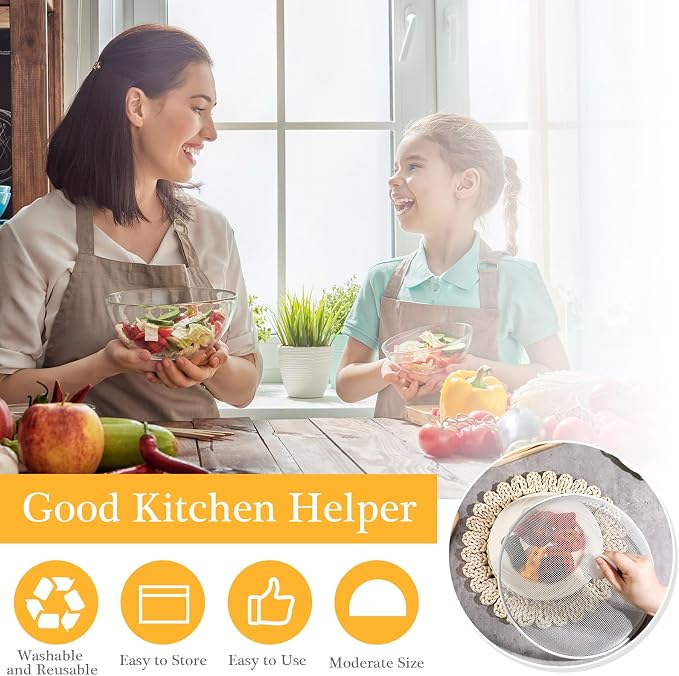 Hicarer 8 Pcs Metal Mesh Screen Food Cover - Image 3
