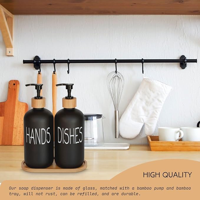 Glass Soap Dispenser Set. Hand and Dish - Image 4