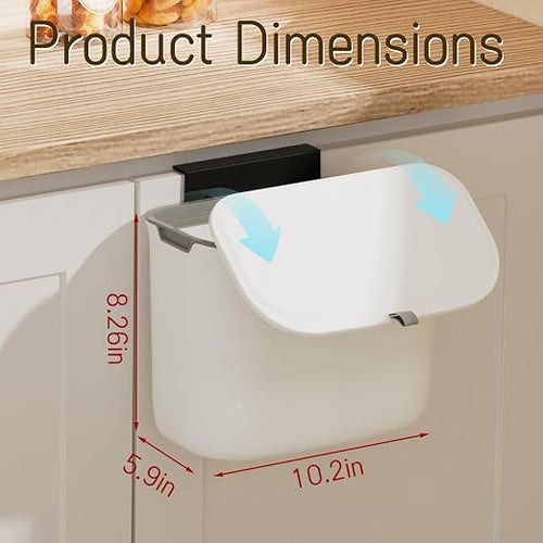 1.9 Gallon Kitchen Compost Bin Hanging Small Trash Can - Image 2