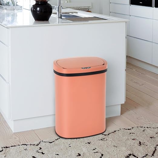 PayLessHere | 13 Gallon Stainless Steel Trash Can | Pink | Automatic Touchless - Image 2