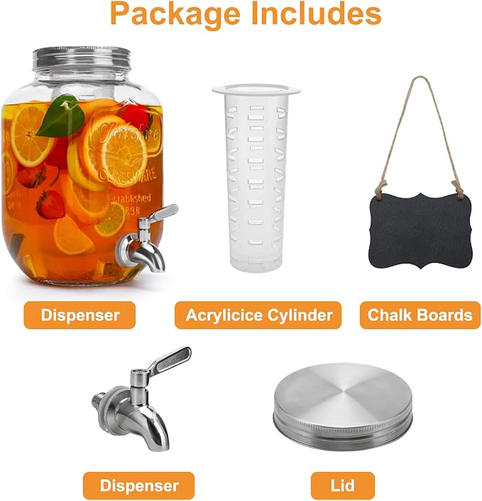 1 Gallon Glass Beverage Dispenser - Image 4