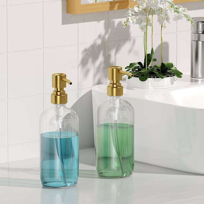 AmazerBath Soap Dispenser, 2 Pack Glass Soap Dispenser - Image 7