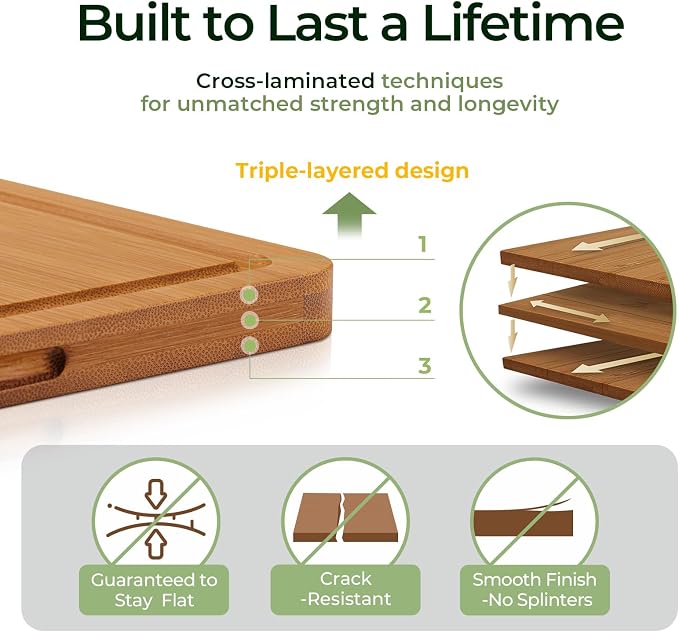 Keechee Extra Large Bamboo Cutting Board - Image 6