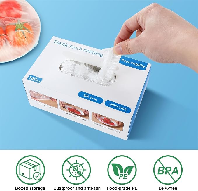 100 Boxed Bowl Covers Bread Proofing Large Plastic Wrap - Image 6