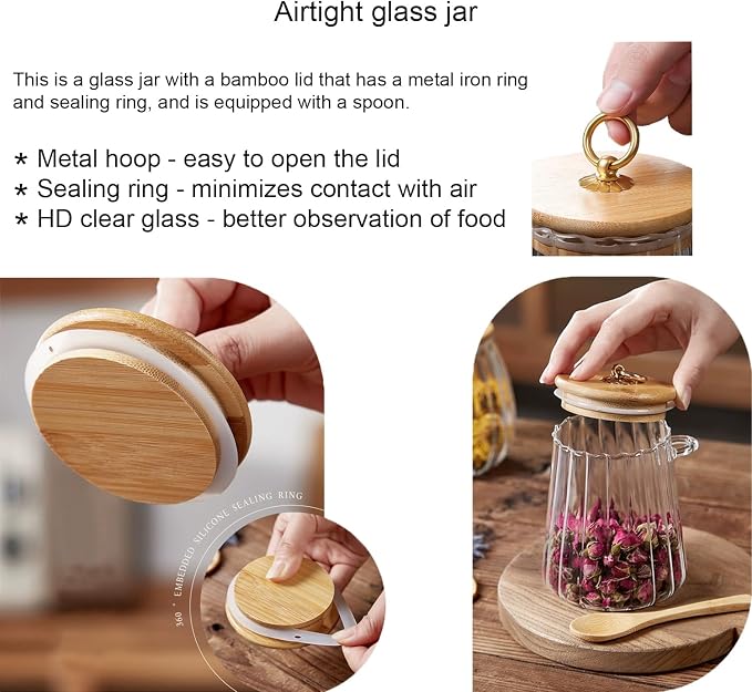 CNWSGEM Sugar Bowls Sugar Container 25.36 FL OZ Glass Coffee Canister Airtight - Image 5