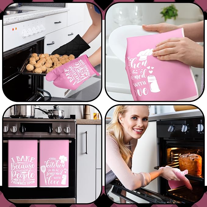 Sratte 6 Pcs Kitchen Decor Accessories Set Farmhouse Towels Pot Holders Oven - Image 5