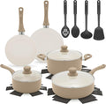 GreenLife 16-Piece Nonstick Cookware Set, Non-Toxic Ceramic Pots and Pans Set by GreenLife