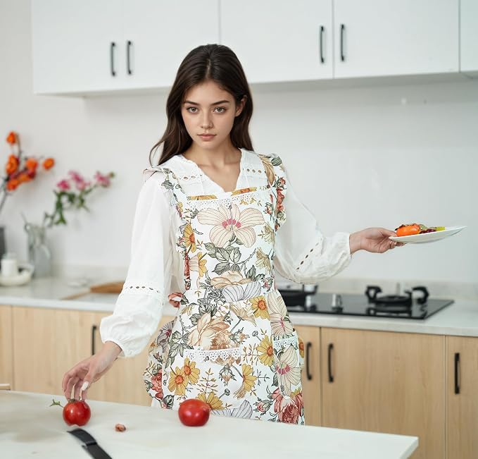 Funny Aprons for Women with Pockets, Kitchen Cooking Grilling Bbq Cute Chef - Image 3