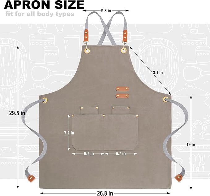 BeLuyi chef apron bib tool apron - Image 2
