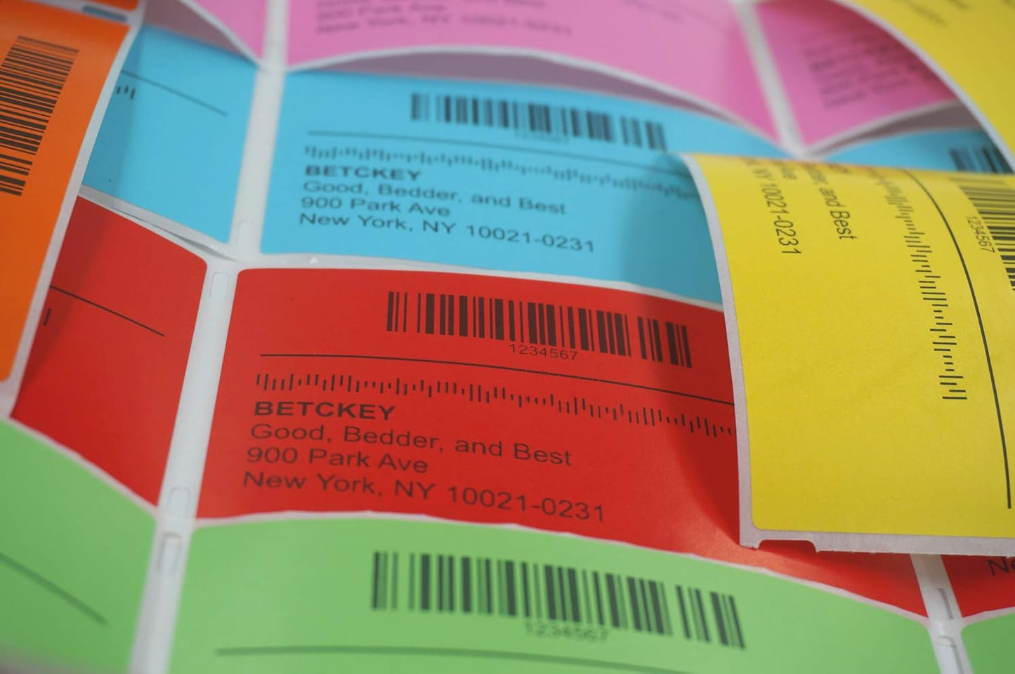 BETCKEY - 4" x 3" Shipping & Multipurpose Labels Compatible with Zebra & Rollo Label Printer,Premium Adhesive & Perforated[Green, 6 Rolls, 3000 Labels]