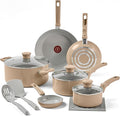 T-Fal Refresh Ceramic Nonstick Cookware Set, Oven Safe to 350°F, Includes by T-falbrand
