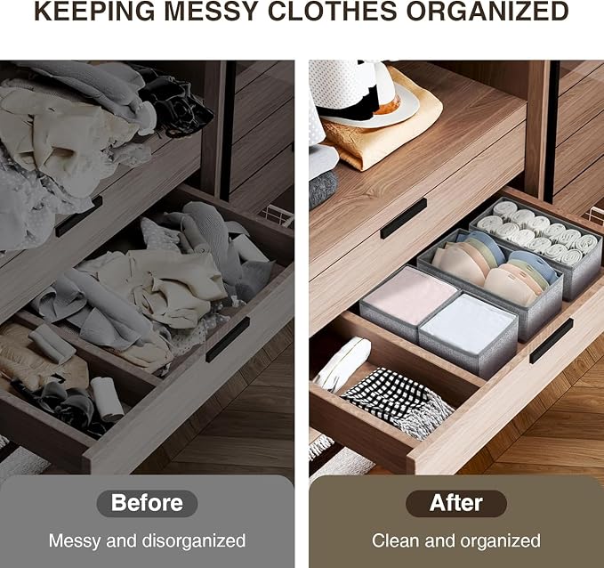 DIMJ Drawer Organizers for Clothing, Fabric Closet Organizers and Storage - Image 6