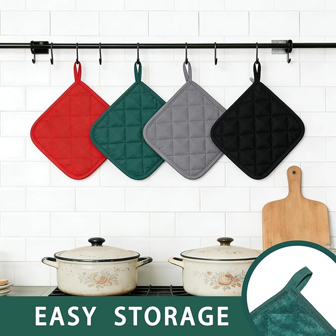 4 Pack Pot Holders for Kitchen Clearance Oven Potholders Sets for Kitchens Hot - Image 5