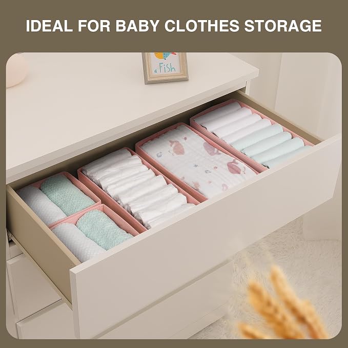 DIMJ Drawer Organizers for Clothing, Fabric Closet Organizers and Storage - Image 4
