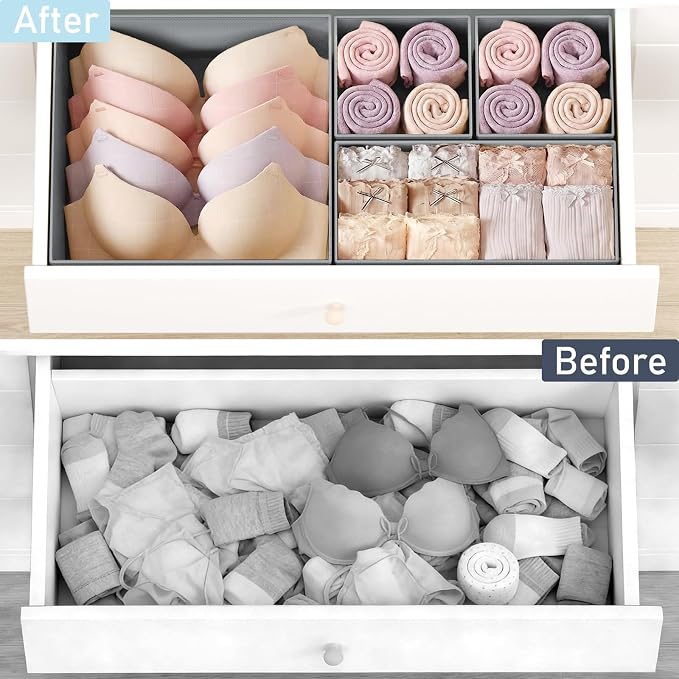 DIMJ Drawer Organizer Clothes, 21 Pack Dresser Organizer, Foldable Closet - Image 6