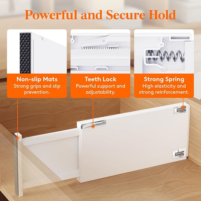 Lifewit 9 Pack 6" High Drawer Dividers 34-56cm/13.5-22" Adjustable Drawer - Image 4