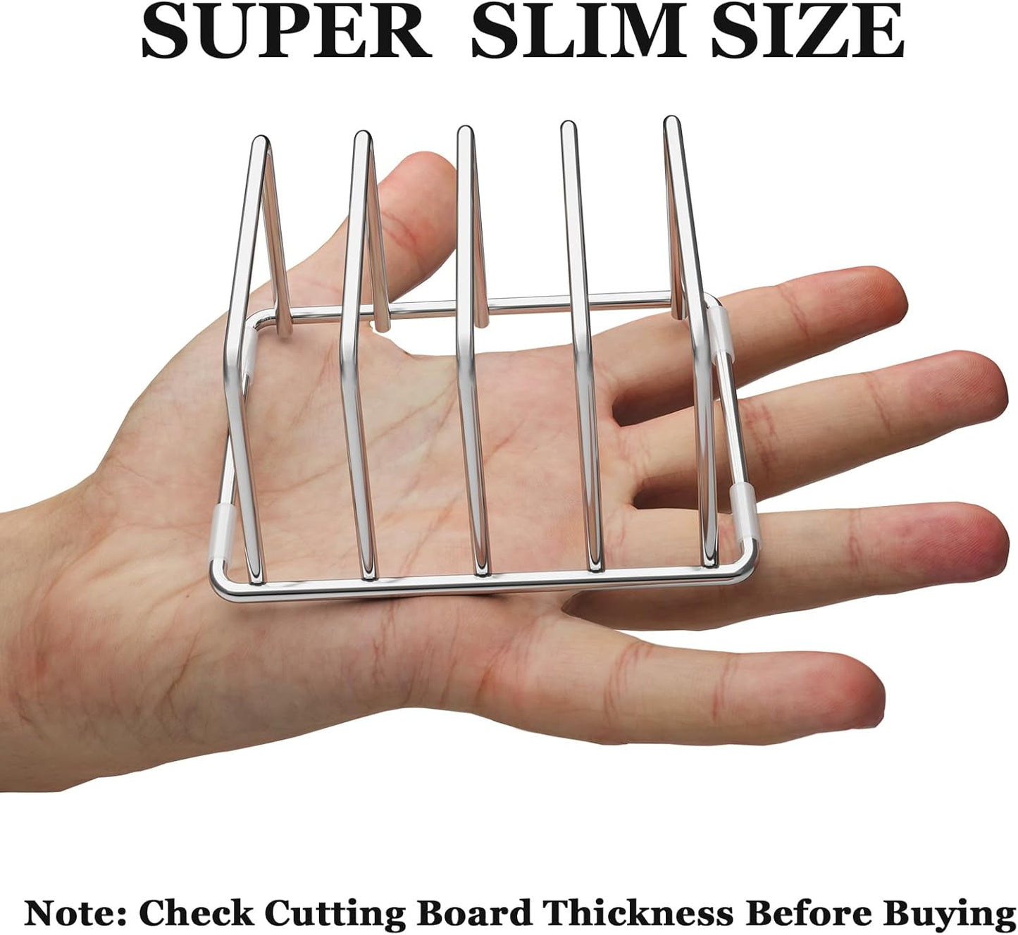 Cutting Board Organizer Stand Holder - 304 Stainless Steel Chopping Board Rack, Pot Pan Lid Holder, Kitchen Shelf for Bakeware, Cookie Sheets, 4-Slot 1.02-Inch Width Design