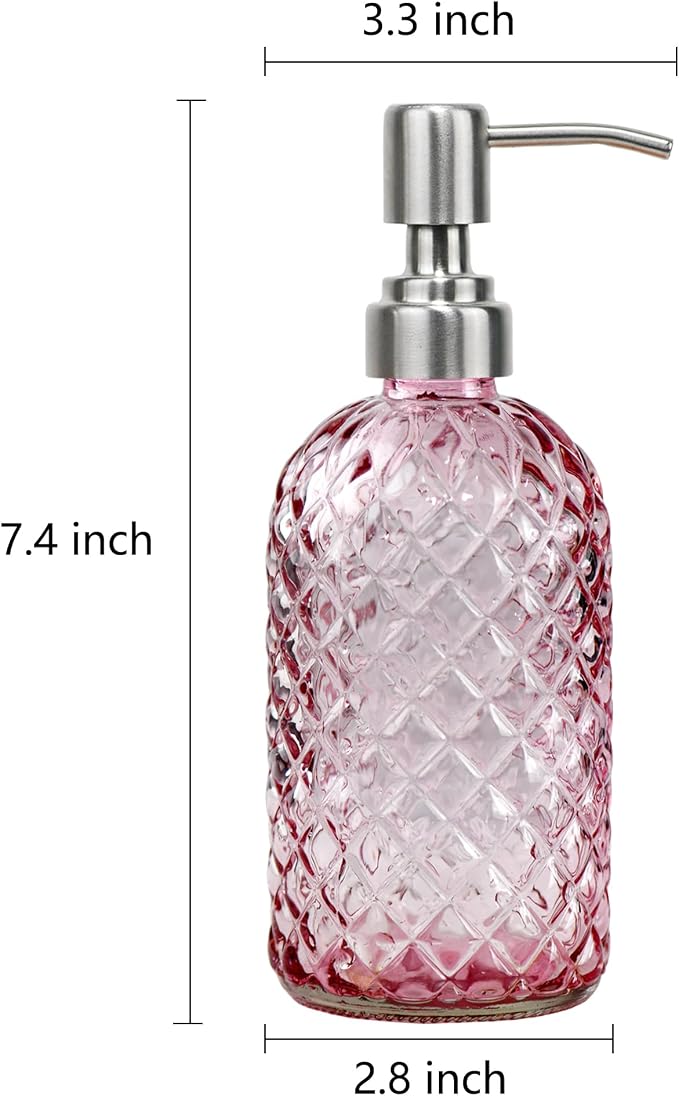 16 oz Soap Dispenser with 304 Rustproof Stainless Steel Pump, Bathroom - Image 3