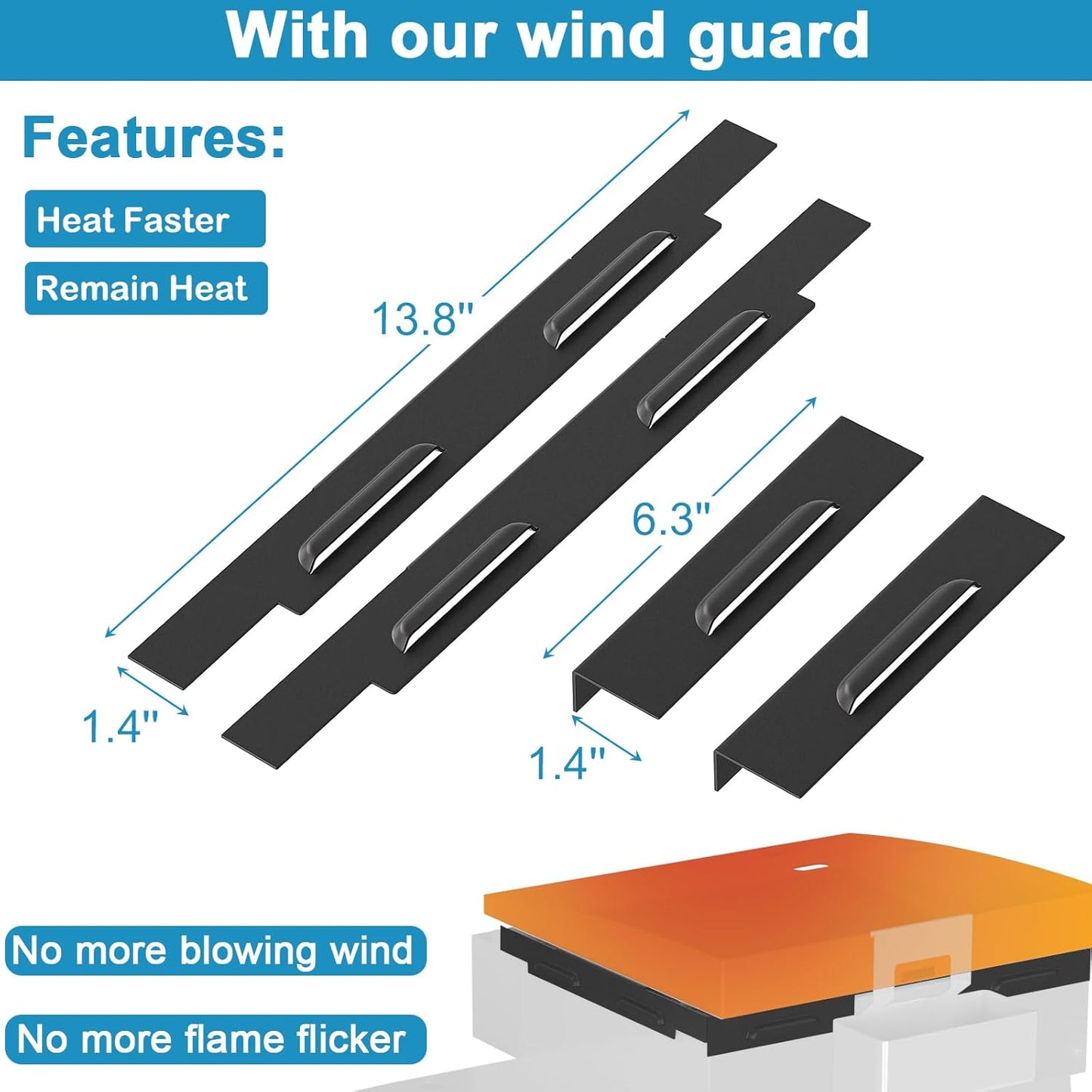 5010 Hard Cover Top Lid with Stainless Steel Handles and Wind Guard for Blackstone 17”Table Top Grill, Flat Top Griddle Accessories for Black Stone, Black