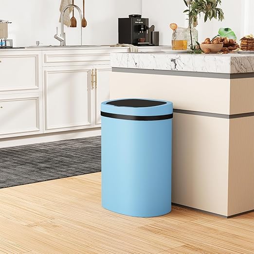 PayLessHere | 13 Gallon Plastic Trash Can | Blue | Automatic Touchless Lid - Image 2