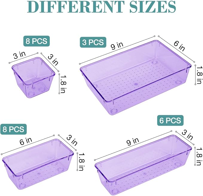 StorMiracle 25 PCS Drawer Organizer Set, 4 Varied Size Bathroom and kitchen - Image 2