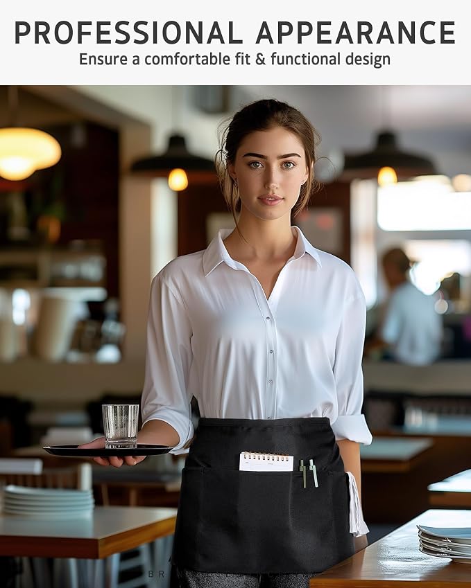 Syntus Server Apron for Men Women, Waitress Waist Apron - Image 7