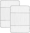 Baking Cooling Rack Set of 2, E-far 16.5"x11.5" Stainless Steel Metal Roasting by E-far