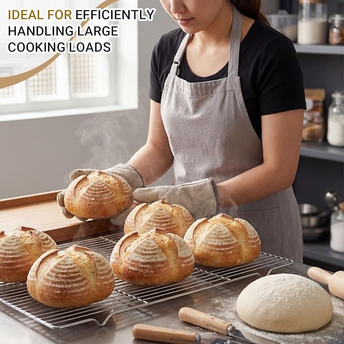 Lounsweer 2 Pack Cooling Racks, 24L x 16W x 1H Stainless Steel Wire Rack - Image 5
