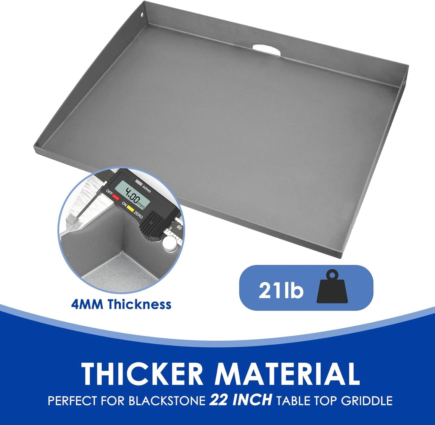 SafBbcue 22 inch Griddle Replacement Flat Top for Blackstone 22 inch Tabletop Griddle with Rear Grease System for Blackstone 22" Grill 1813 1666 1891 1833 1840 1842 2166 1895 Grill Replacement Top