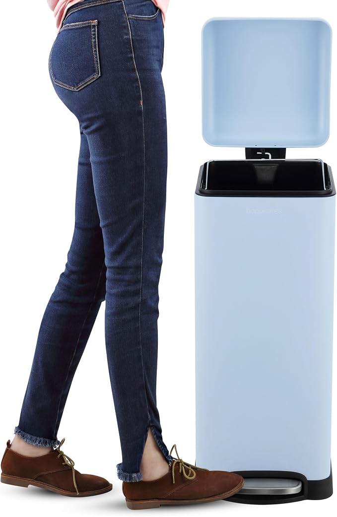 happimess HPM1007I Betty Retro 8-Gallon Step-Open Trash Can, Fingerprint - Image 6