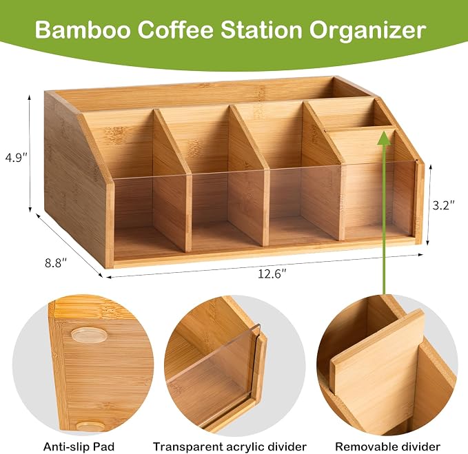 Bamboo Coffee Station Organizer - Image 2