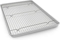 24 Inch Baking Sheet Pans with Rack Set, Natural Aluminum Cookie Sheet by EWFEN