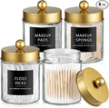 SheeChung Qtip Dispenser Holder 4pcs, Glass Apothecary Jars by SheeChung