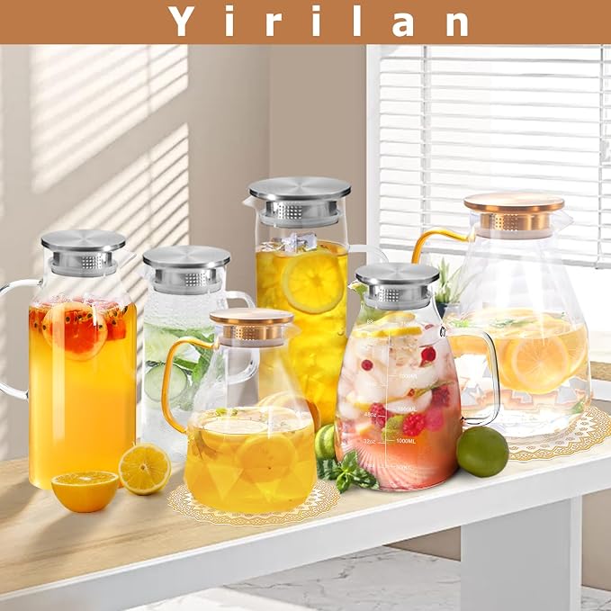 Yirilan Glass Pitcher, 3 Liter Water Carafe - Image 7