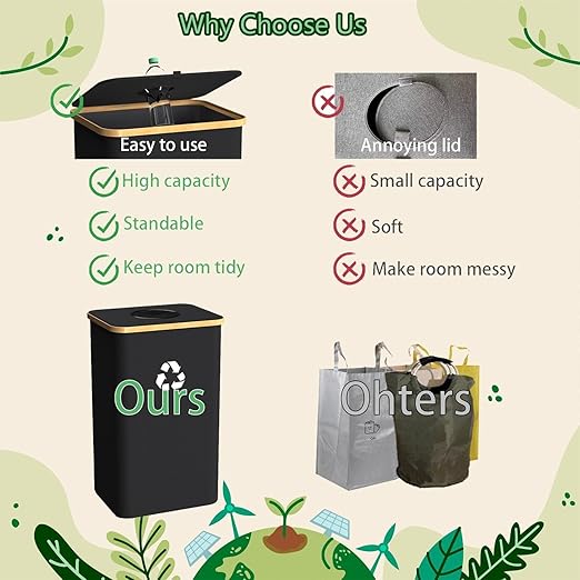Recycling Bin for Kitchen Indoor Home, Large 100L/ 26 Gallon Recycle Bin - Image 6