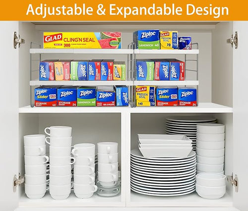 2 Pack Pantry Organization and Storage, Expandable Foil and Plastic Wrap - Image 2