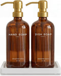 Luxury Glass Hand and Dish Soap Dispenser Set by BrighterBarns