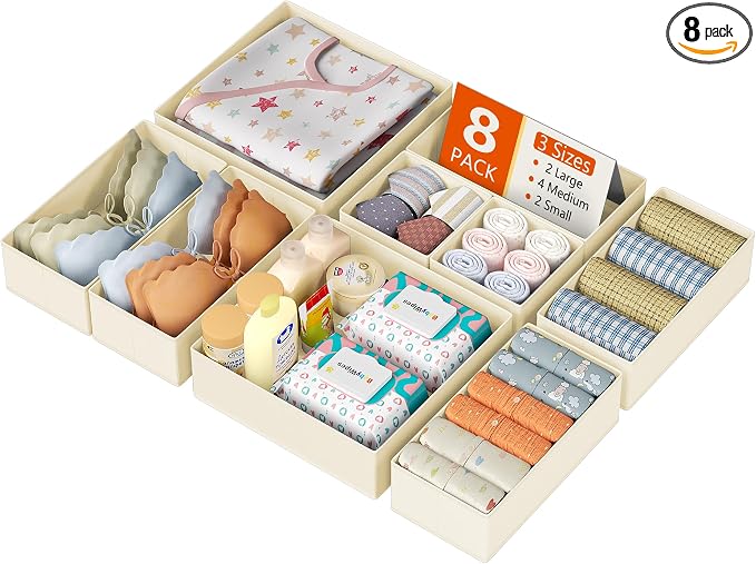DIMJ Drawer Organizer Clothes, 8 Pack Dresser Organizer, Foldable Closet by DiMJ