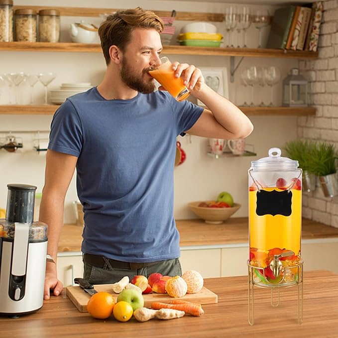 1.5 Gallon Drink dispenser, Glass Beverage Dispenser - Image 7