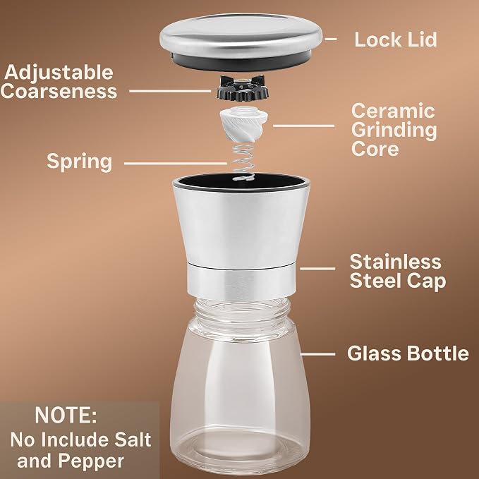 Stainless Steel Salt and Pepper Grinder Set of 2 - Image 2