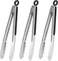 HINMAY Stainless Steel Kitchen Tongs 9-Inch Cooking Tongs by HINMAY