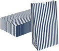 Restaurantware Bag Tek 12 LB Disposable Lunch Bags 100 Sturdy Take Out Bags - Flat Bottom Great For Restaurants Cafes And Bakeries Blue And White Paper Popcorn Bags Versatile For Grocery